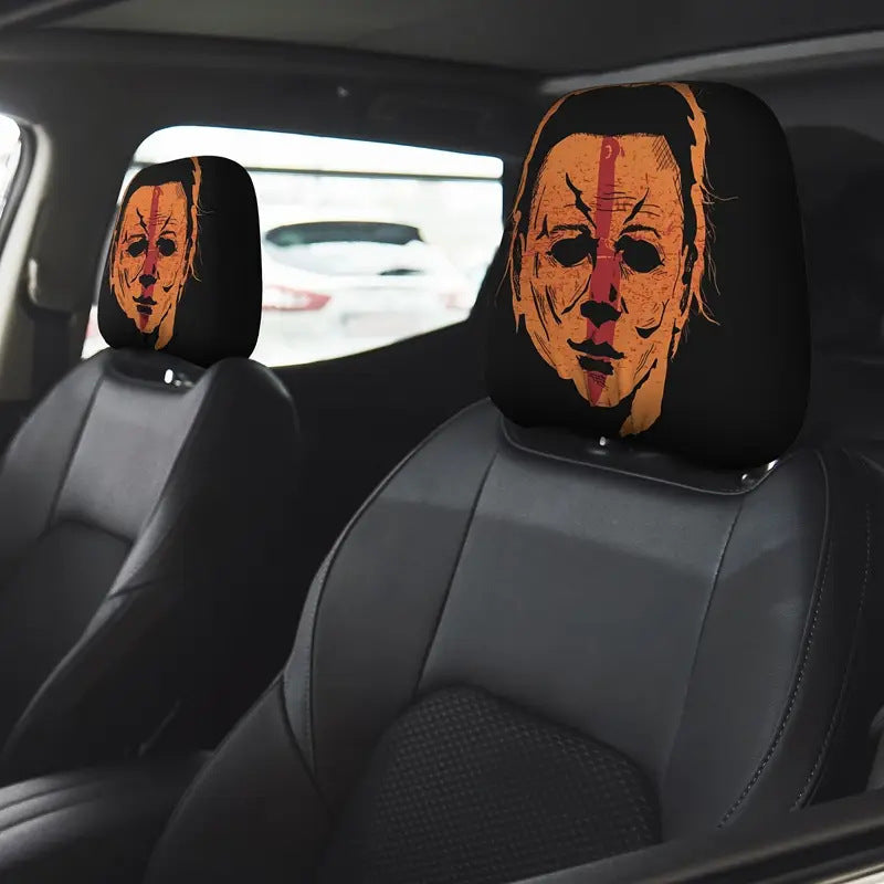😆 Funny Cartoon Car Headrest Covers – 2PCS Universal Fit 🚗
