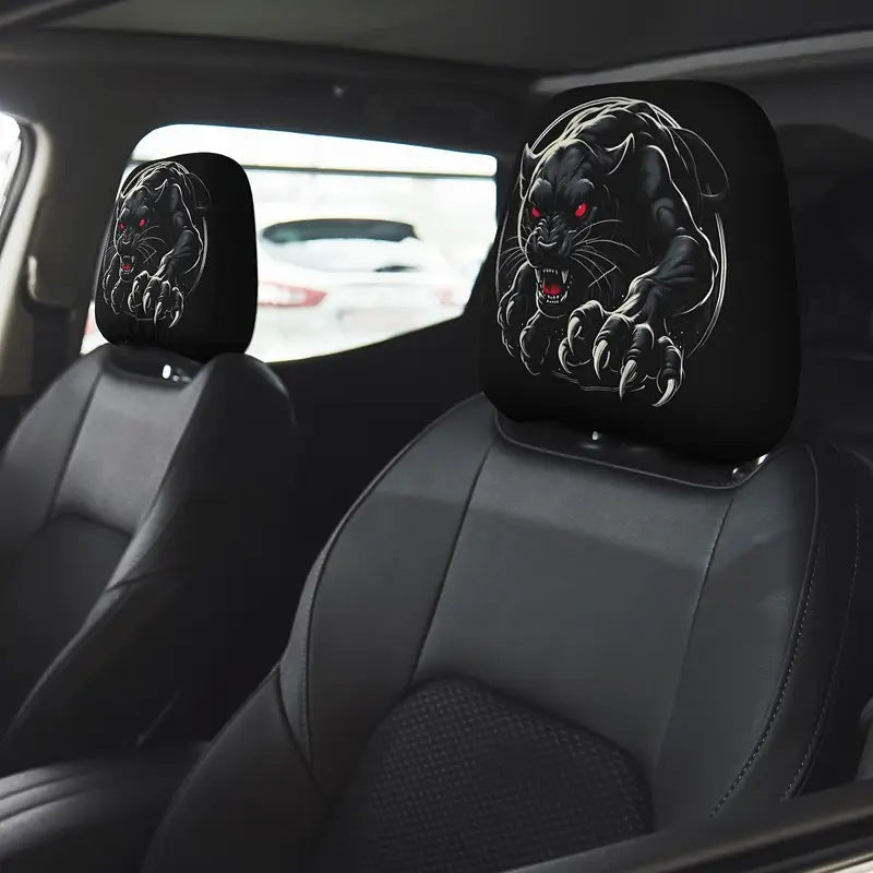 😆 Funny Cartoon Car Headrest Covers – 2PCS Universal Fit 🚗