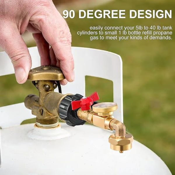 ✨This Week's Special Price💥 Top-Rated Propane Refill Elbow Adapter with Tank Gauge