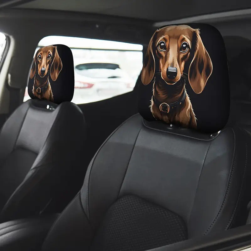 😆 Funny Cartoon Car Headrest Covers – 2PCS Universal Fit 🚗